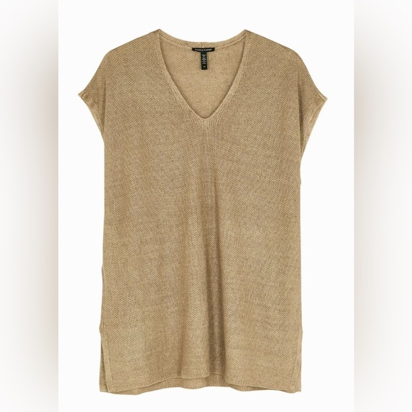 EILEEN FISHER Textured-Knit Linen Tunic Top - Picture 5 of 7